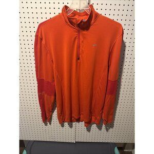 Brooks Men’s XL 1/4 Zip Equilibrium Running Jacket Reflective Orange Red